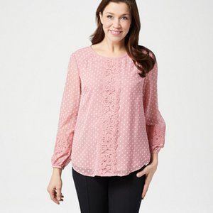 Isaac Mizrahi Live! Bi-Color Clipped Dot Peasant B